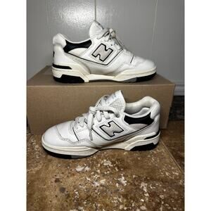 New Balance 550 White Black Gray Leather Mens Sneakers Sz M5 W6.5 Fashion Shoes
